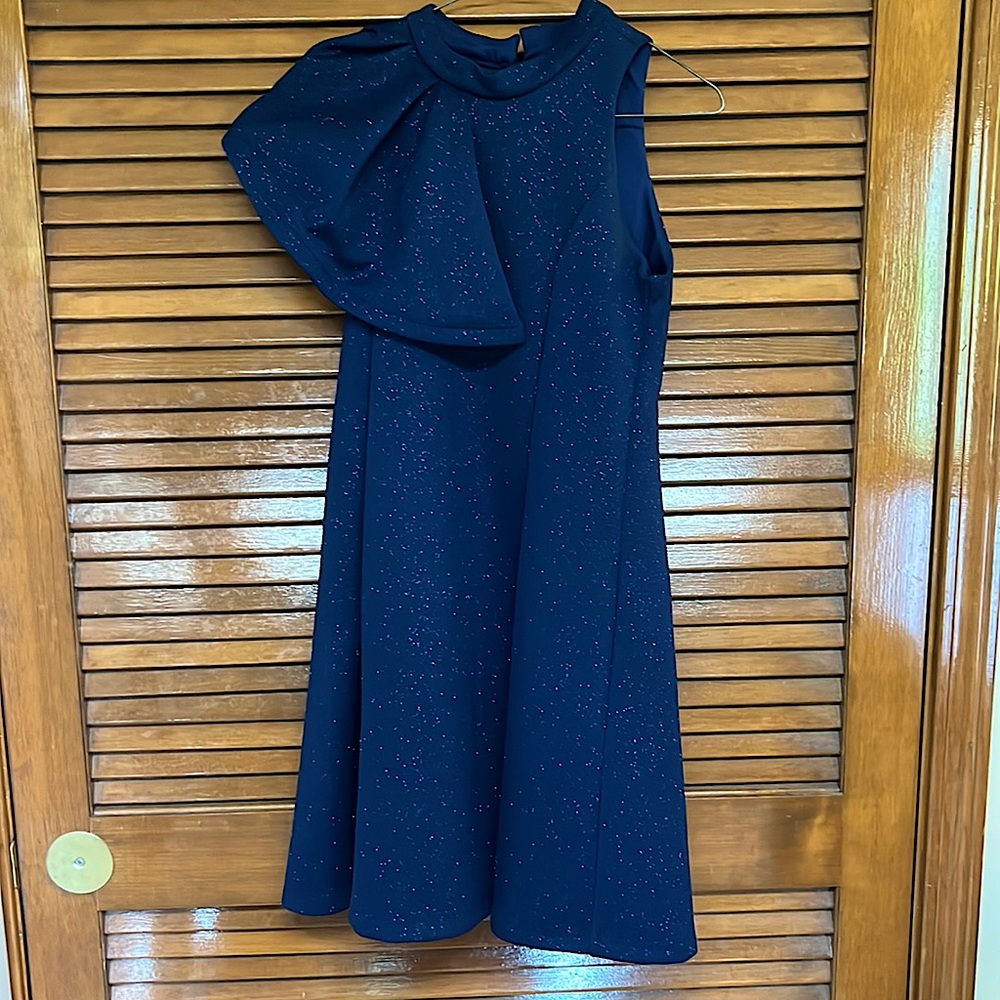 Navy Blue One-Sleeve Formal Dress